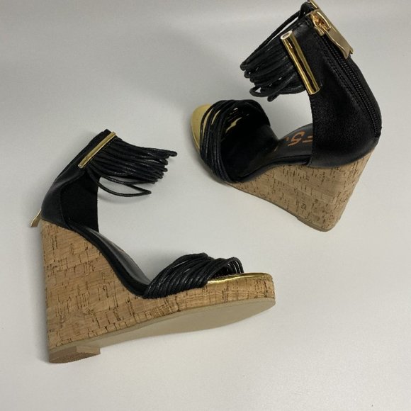 FSJ Women  Platform Cork Wedge High Heel Ankle - Picture 5 of 11